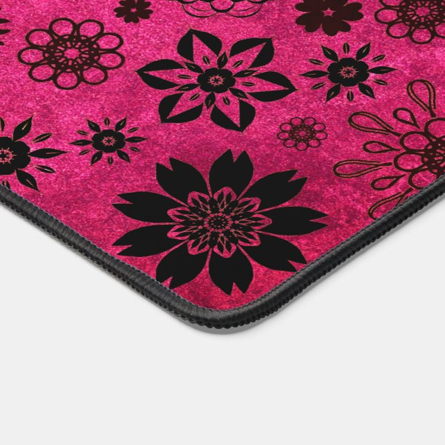 Niedliches, modernes Girly-Floral-Muster - Hot Pin Schreibtischunterlage (Ecke)
