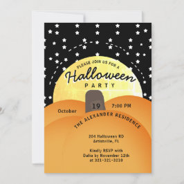 Niedliches modernes Halloween-Party Big Orange Pum Einladung