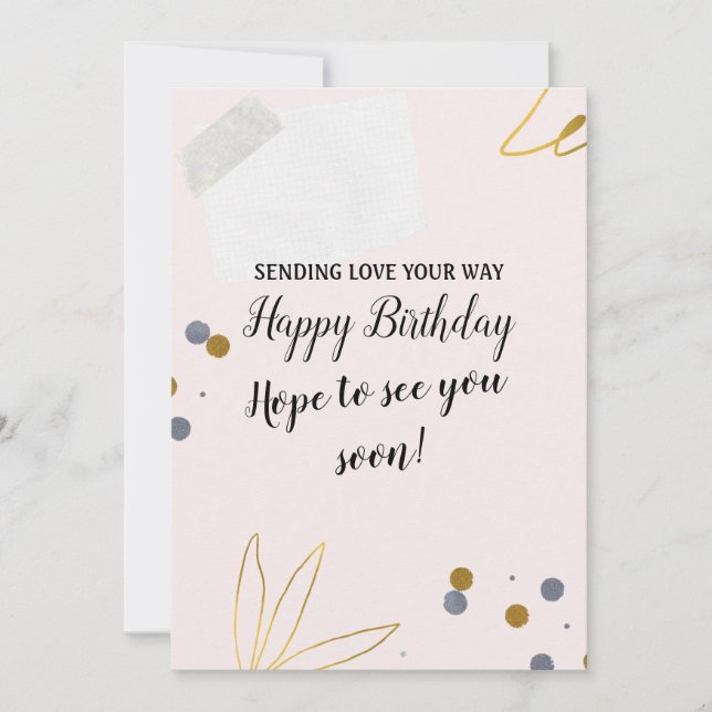 Niedliches modernes Happy Birthday wünscht Karte (Vorderseite)