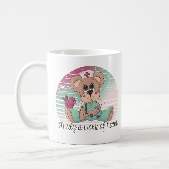 Niedliches modernes Herzwerk für Krankenschwestern Kaffeetasse (Links)