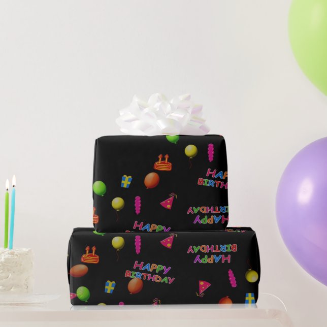 Niedliches modernes Kind zigzag Geburtstagsgeschen Geschenkpapier (Partygeschenke)