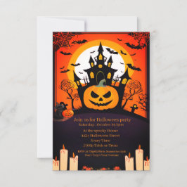 Niedliches modernes KürbisHalloween-Party Einladun Einladung