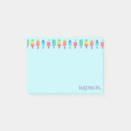 Niedliches modernes Lila Blaues Popsillermädchen Post-it Klebezettel