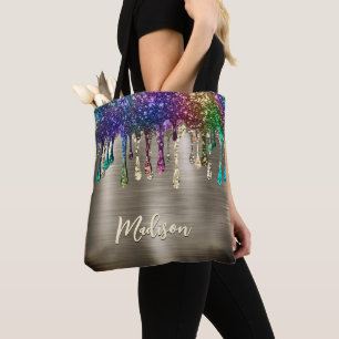 Niedliches modernes Metalic Glitzer Tropfen Monogr Tasche