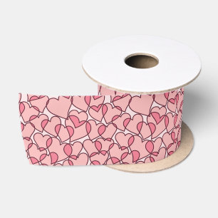 Niedliches modernes rosa Herzmuster Satinband