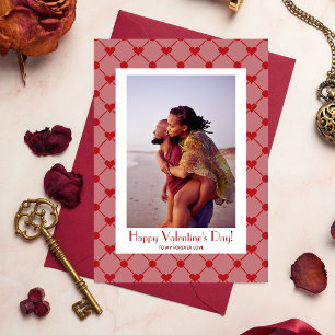 Niedliches modernes Rotes Herz Foto Valentinstag Feiertagskarte