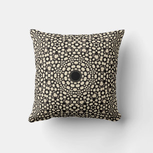 Niedliches, modernes Schwarz-Weiß-Mandala-Muster Kissen