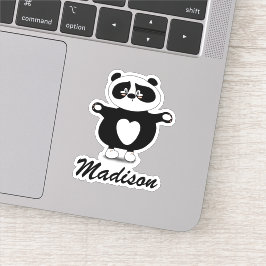 Niedliches, modernes Schwarz-Weiß-Panda Aufkleber