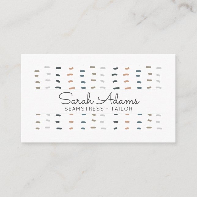 Niedliches, modernes Seamstress-Handstich-Logo Visitenkarte (Vorderseite)