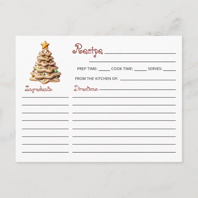 Niedliches, modernes Weihnachtskochtausch Rezept Postkarte (Vorderseite)