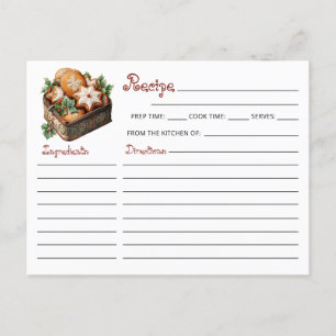 Niedliches, modernes Weihnachtskochtausch Rezept Postkarte
