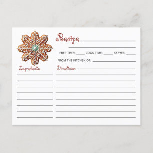 Niedliches, modernes Weihnachtskochtausch Rezept Postkarte