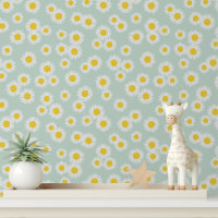 Niedliches modernes Weiß Daisy Blume Blumenmuster