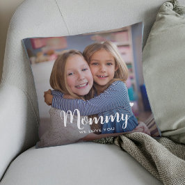 Niedliches Mommy mit zwei Fotos Keepake Kissen