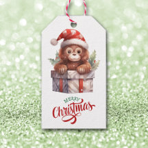 Niedliches Monkey-Geschenkpaket Weihnachten
