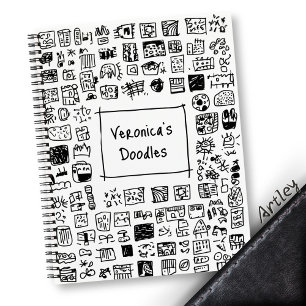 Niedliches monochromatisches Doodle-Individuelle N Notizbuch