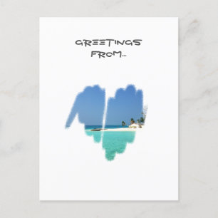 Niedliches Monochrome Mainstream Graffiti-Herz Postkarte