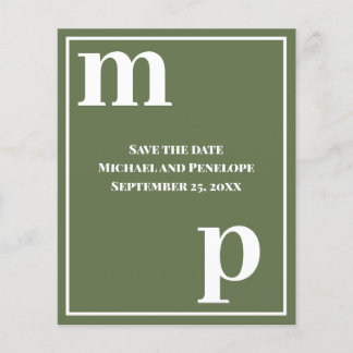Niedliches Monografisches Öko-Budget Save the Date Flyer