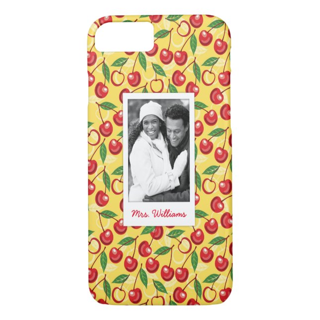 Niedliches Monogramm des Kirschmuster-| Case-Mate iPhone Hülle (Rückseite)