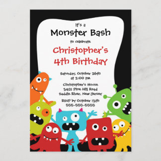NIEDLICHES Monster Bash Geburtstagsparty Einladung