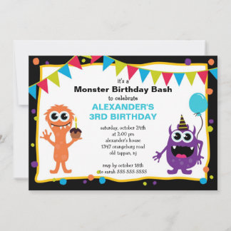 NIEDLICHES Monster Bash Geburtstagsparty Einladung