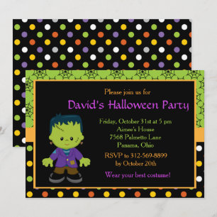 Niedliches Monster-Boy Halloween-Kostüm-Party Einladung
