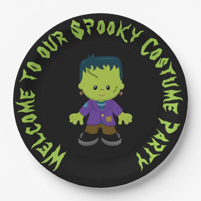Niedliches Monster-Boy Halloween-Kostüm-Party Pappteller (Vorderseite)