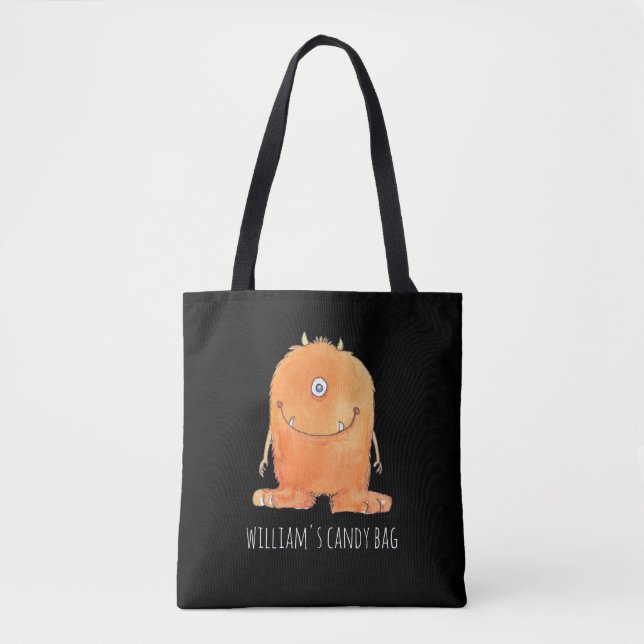 Niedliches Monster Candy Monogram Custom Halloween Tasche (Vorderseite)