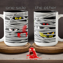Niedliches Monster Eyes Mummy Halloween Zweifarbige Tasse