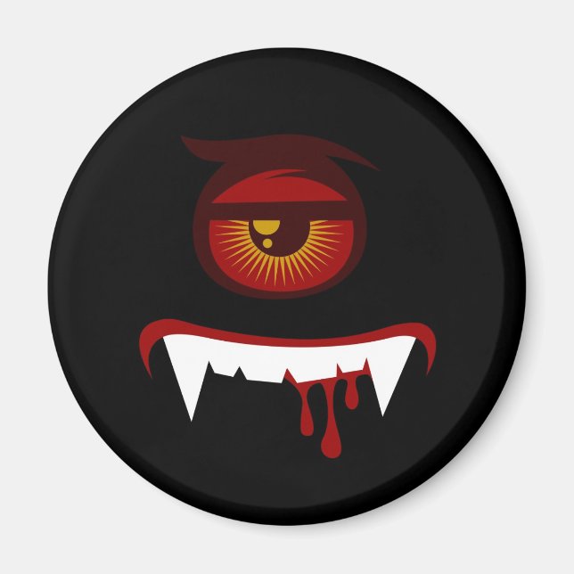 Niedliches Monster-Gesicht Magnet (Vorne)