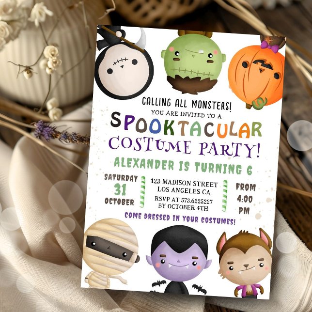 Niedliches Monster Kids Costume Halloween Party Einladung (Von Creator hochgeladen)