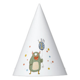 Niedliches Monster mit Ballon zum Geburtstag Partyhütchen