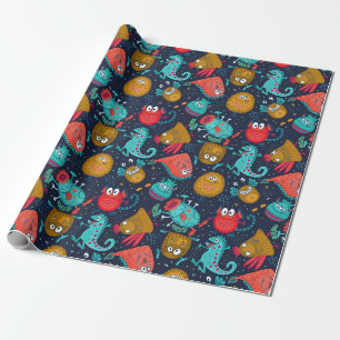 Niedliches Monster-Musterpapier Geschenkpapier