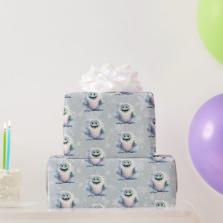Niedliches Monster Snowman Abominable Yeti Legende Geschenkpapier