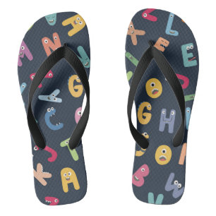 Niedliches Monsteralphabet Flip Flops