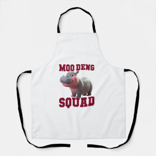 Niedliches MOO DENG SQUAD Baby Hippo Team Cheer Gi Schürze