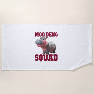 Niedliches MOO DENG SQUAD Baby Hippo Team Cheer Gi Strandtuch