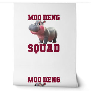 Niedliches MOO DENG SQUAD Baby Hippo Team Cheer Gi Tapete