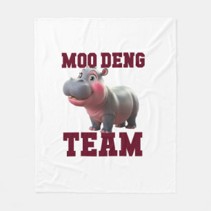 Niedliches MOO DENG TEAM Baby Hippo Squad Girls Be Fleecedecke