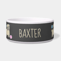 Niedliches Mops- und Balls-Muster Personalisiert