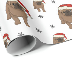 Niedliches Mops-Weihnachtsverpackungs-Papier Geschenkpapier