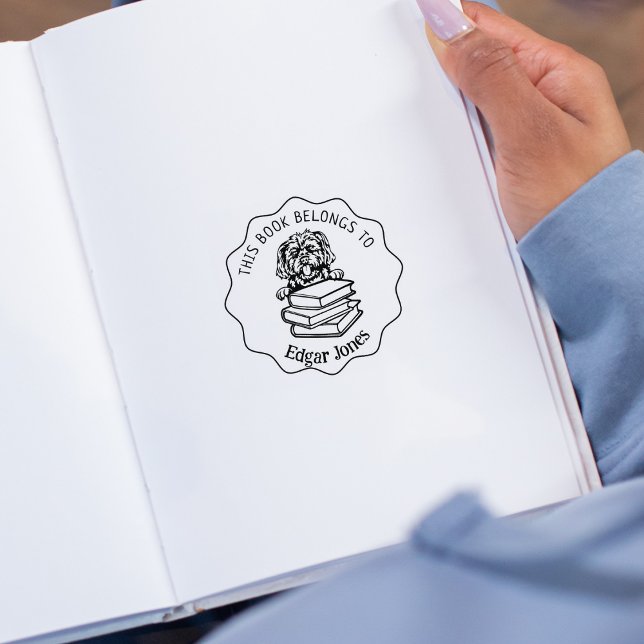 Niedliches Morkie Dog Book Gummistempel (Von Creator hochgeladen)