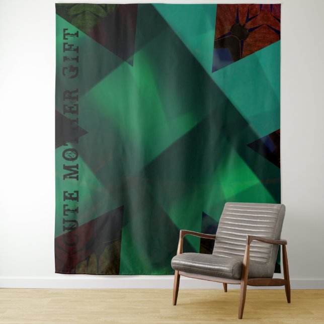 NIEDLICHES MOTHER GIFT_IMG_BLACK_GREEN_RMDESIGNFLO WANDTEPPICH (Beispiel)