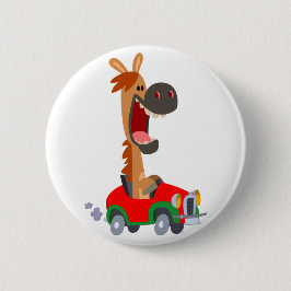 Niedliches Motorisiertes Cartoon-Pferdeknopf-Abzei Button