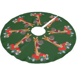 Niedliches Motorisiertes Cartoon-Rock Polyester Weihnachtsbaumdecke