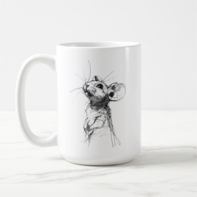 Niedliches Mouse-Portrait Kaffeetasse (Links)