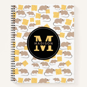 Niedliches Mouse Rodent-Essen Käsemuster Notizbuch