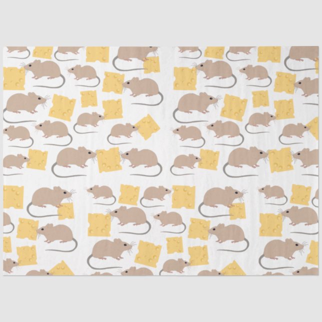 Niedliches Mouse Rodent-Essen Käsemuster Seidenpapier (Vorderseite)