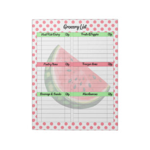 Niedliches Mouth Watermelon Lebensmittelgeschäft Notizblock