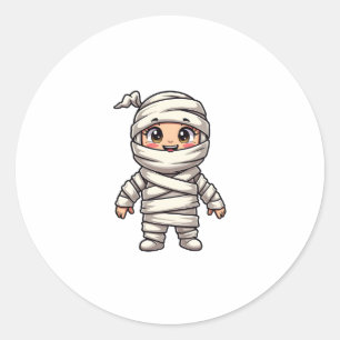 Niedliches Mummy-Shirt - Halloween-Kostüm Runder Aufkleber
